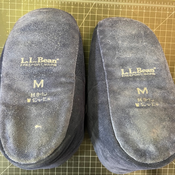 GUC LLBean navy suede unisex slippers with removable insoles. - Picture 3 of 6